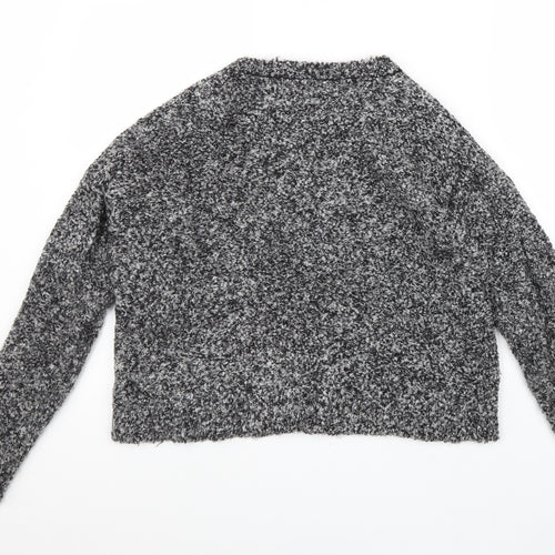 Topshop Womens Black Round Neck Acrylic Pullover Jumper Size 10