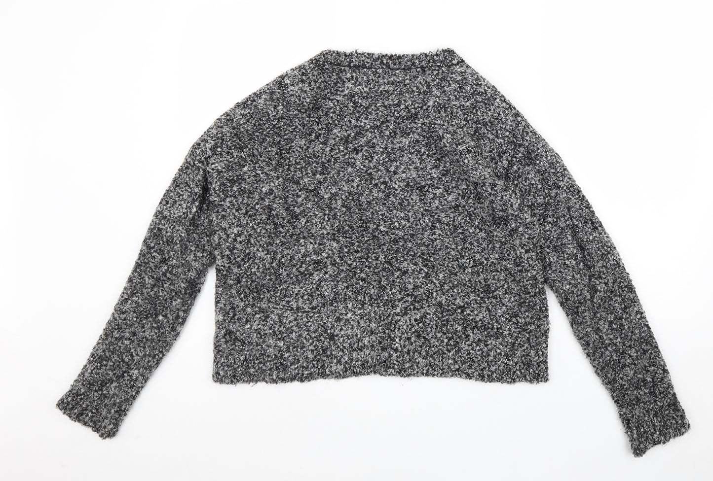 Topshop Womens Black Round Neck Acrylic Pullover Jumper Size 10