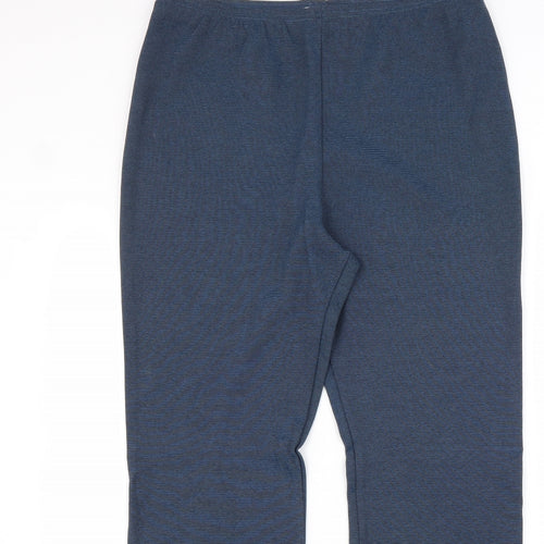 Casual Wear Womens Blue Striped Polyamide Trousers Size 18 L30 in Regular