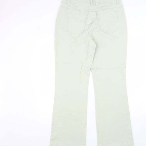 Per Una Womens Beige Cotton Bootcut Jeans Size 14 L32 in Regular Zip
