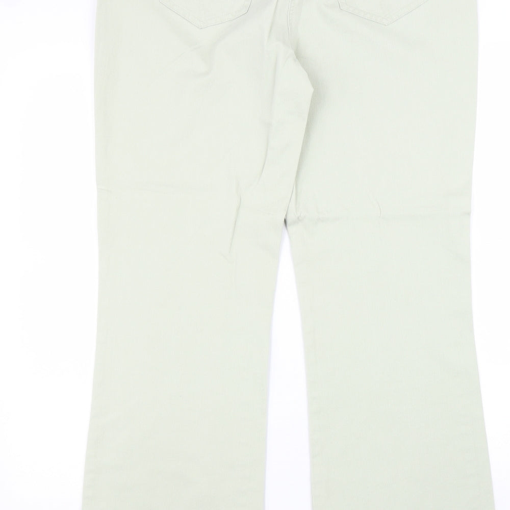 Per Una Womens Beige Cotton Bootcut Jeans Size 14 L32 in Regular Zip