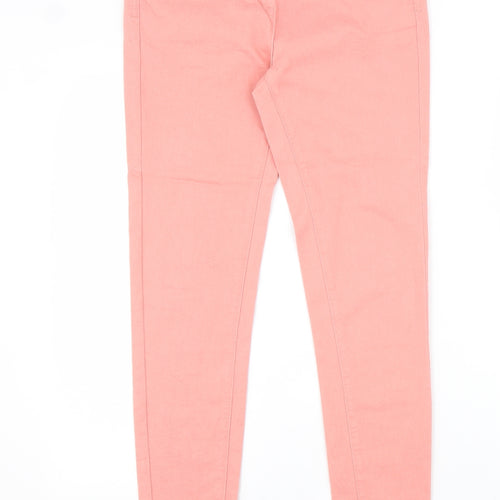 Marks and Spencer Womens Pink Cotton Skinny Jeans Size 8 L31 in Slim Zip