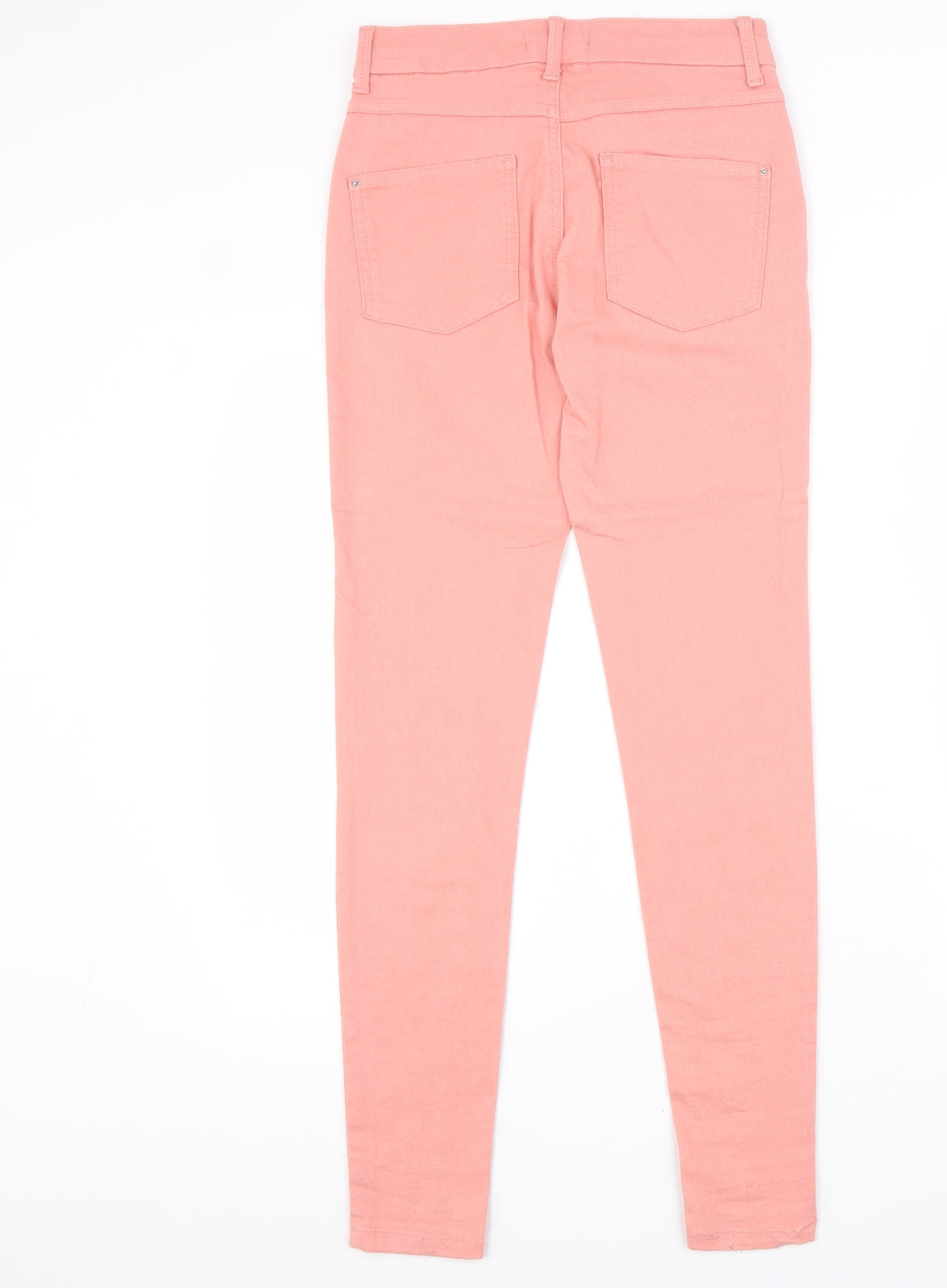Marks and Spencer Womens Pink Cotton Skinny Jeans Size 8 L31 in Slim Zip