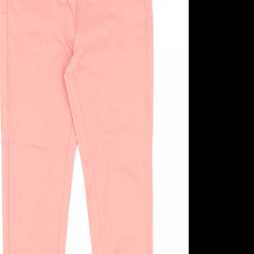 Marks and Spencer Womens Pink Cotton Skinny Jeans Size 8 L31 in Slim Zip