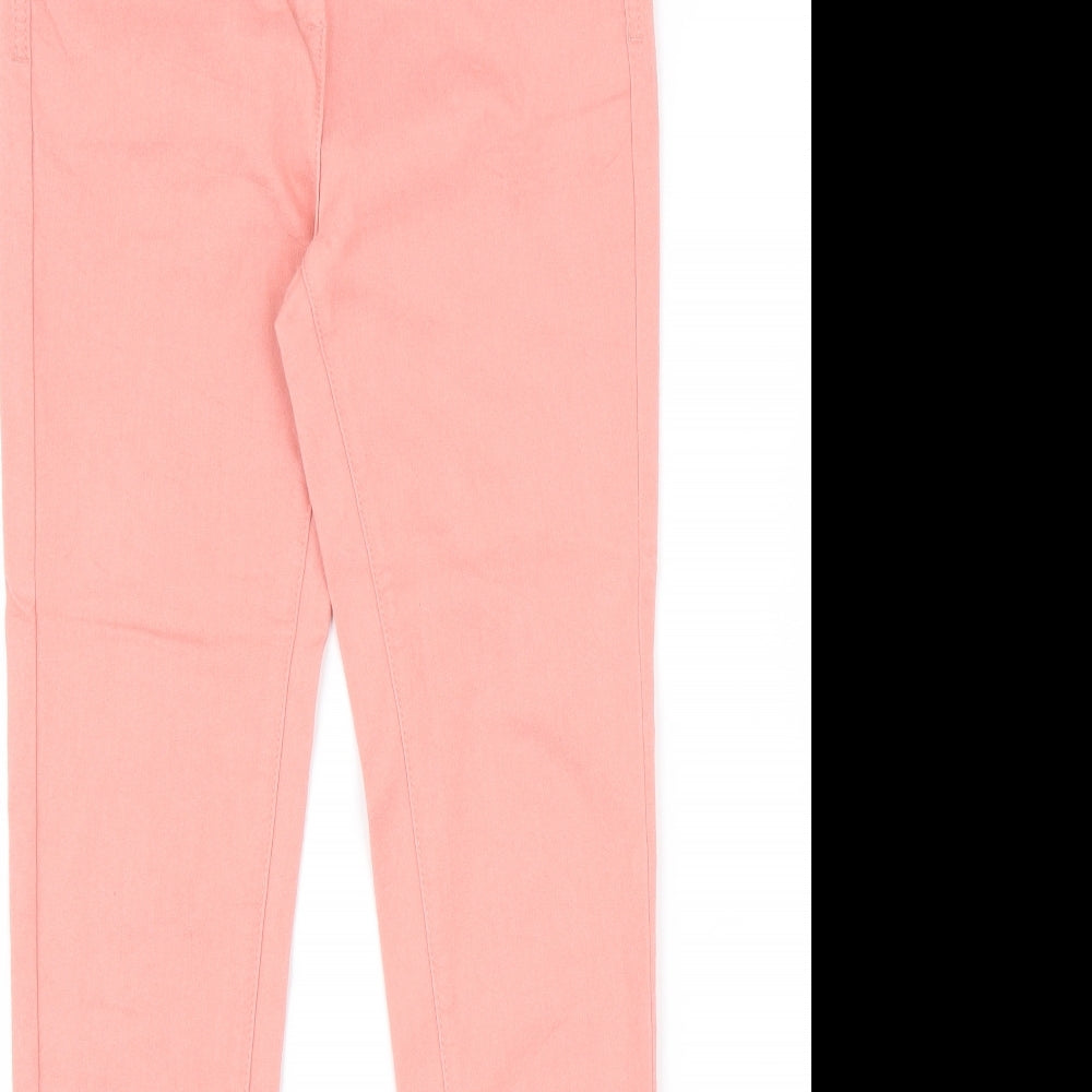 Marks and Spencer Womens Pink Cotton Skinny Jeans Size 8 L31 in Slim Zip
