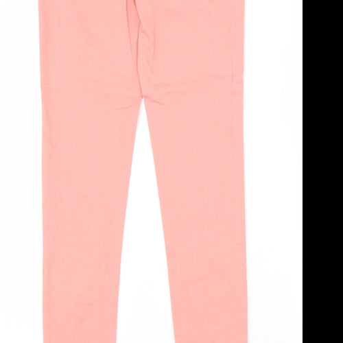Marks and Spencer Womens Pink Cotton Skinny Jeans Size 8 L31 in Slim Zip