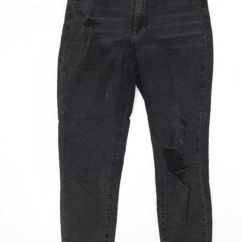 Cotton On Womens Black Cotton Skinny Jeans Size 10 L27 in Regular Zip