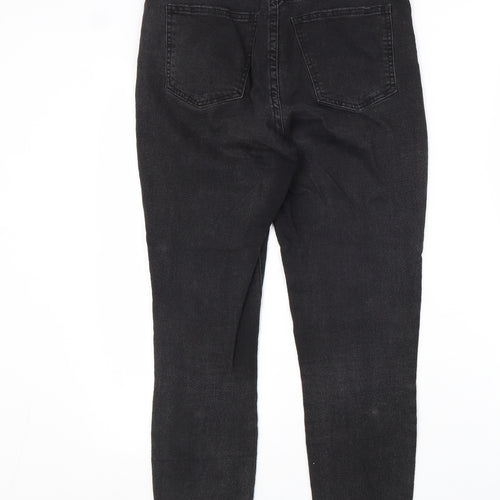 Cotton On Womens Black Cotton Skinny Jeans Size 10 L27 in Regular Zip