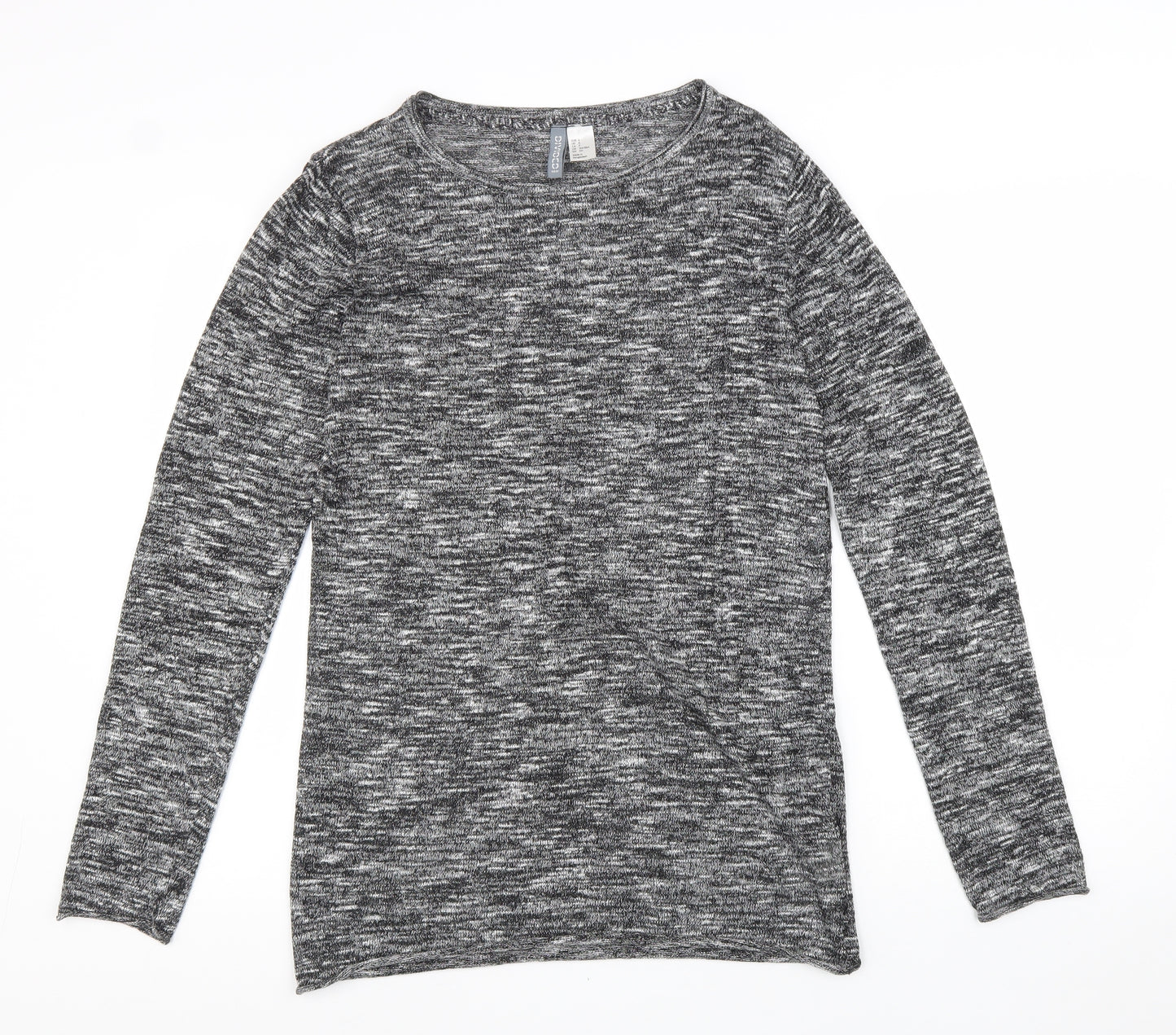Divided Womens Grey Polyester Basic Blouse Size S Boat Neck