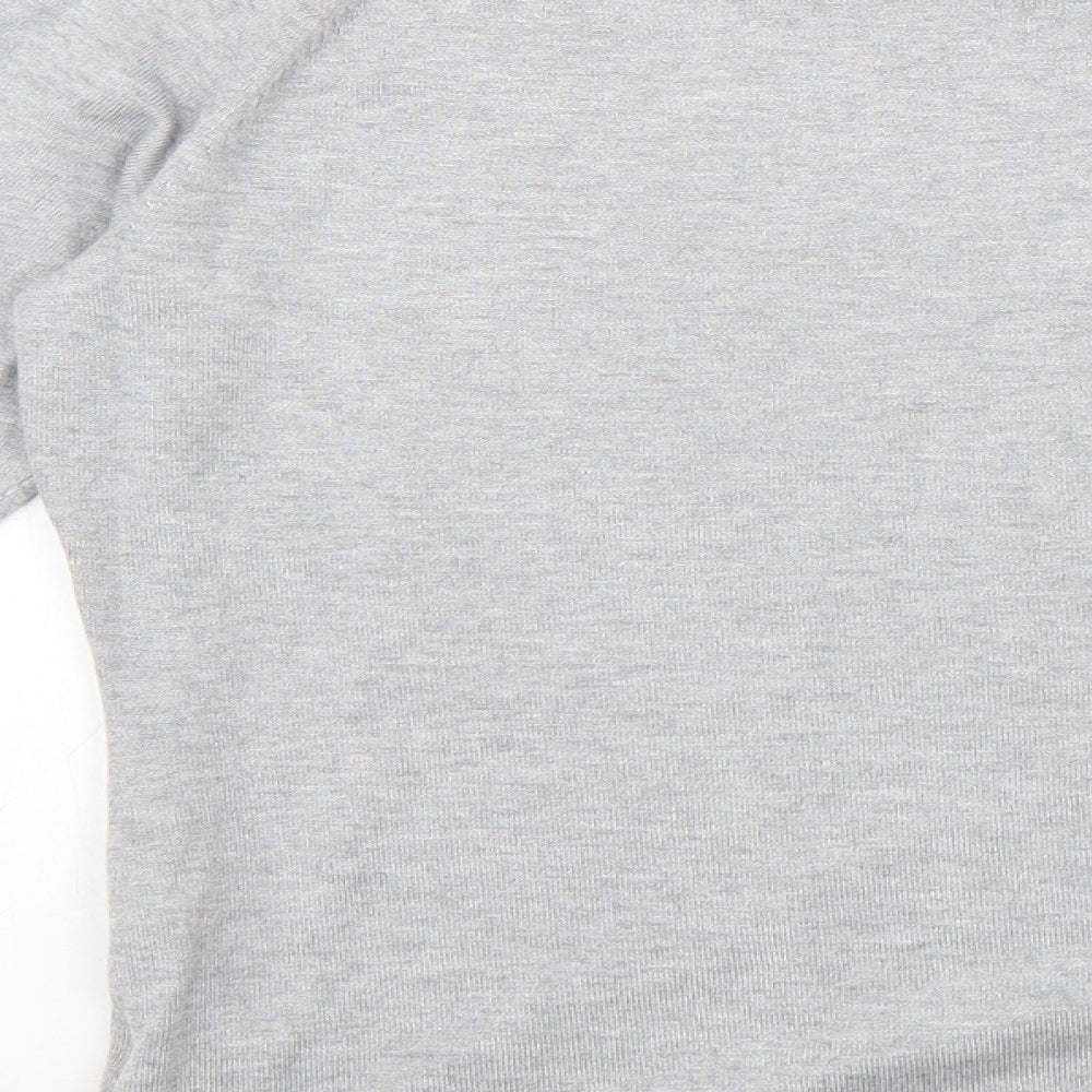 M&Co Womens Grey Viscose Basic Blouse Size 12 Scoop Neck