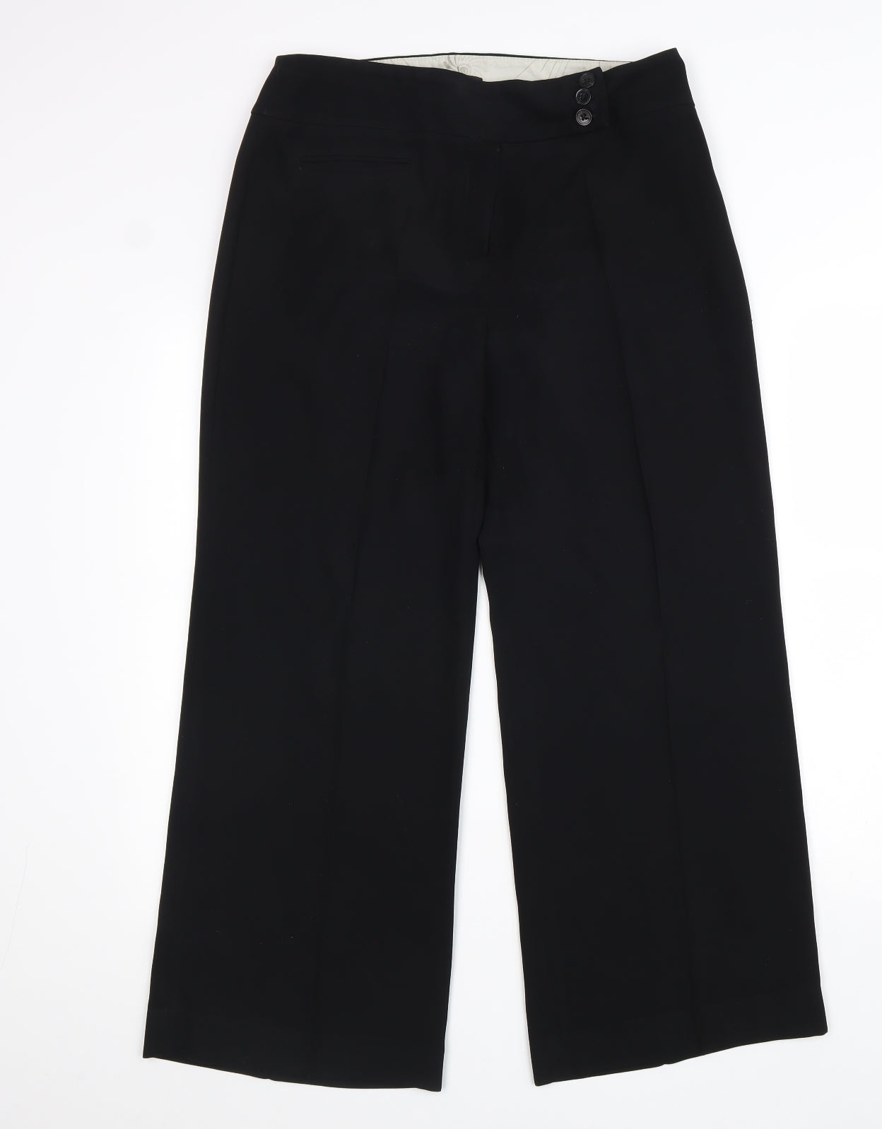 Principles Womens Black Polyester Trousers Size 12 L27 in Regular Zip