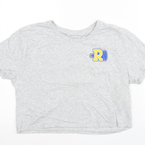 Riverdale Womens Grey Cotton Basic T-Shirt Size M Round Neck