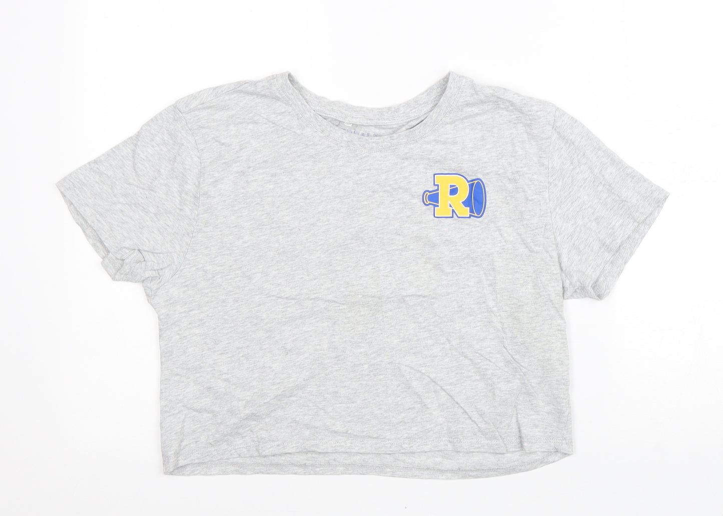 Riverdale Womens Grey Cotton Basic T-Shirt Size M Round Neck