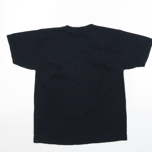Gildan Boys Blue 100% Cotton Basic T-Shirt Size S Round Neck Pullover