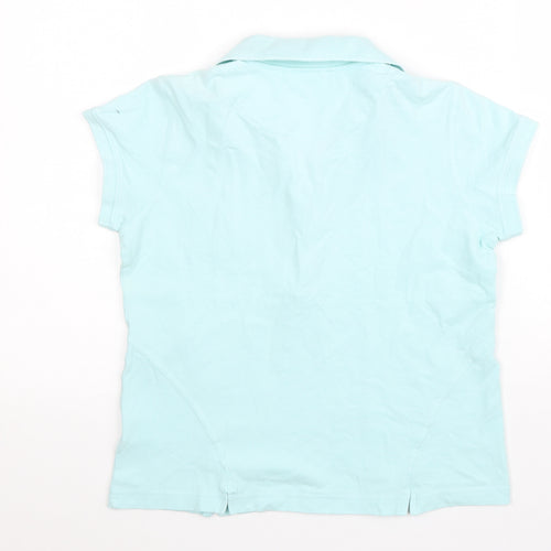 Green Lamb Womens Blue Cotton Basic Polo Size 12 Collared
