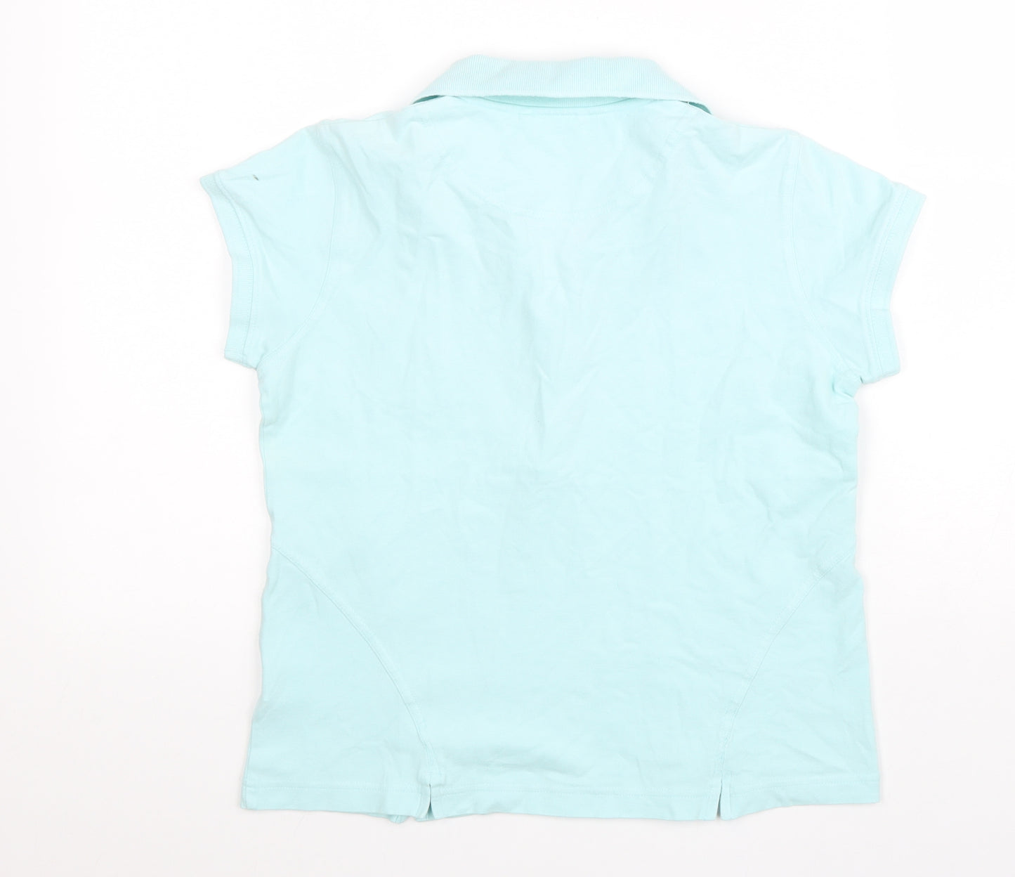 Green Lamb Womens Blue Cotton Basic Polo Size 12 Collared