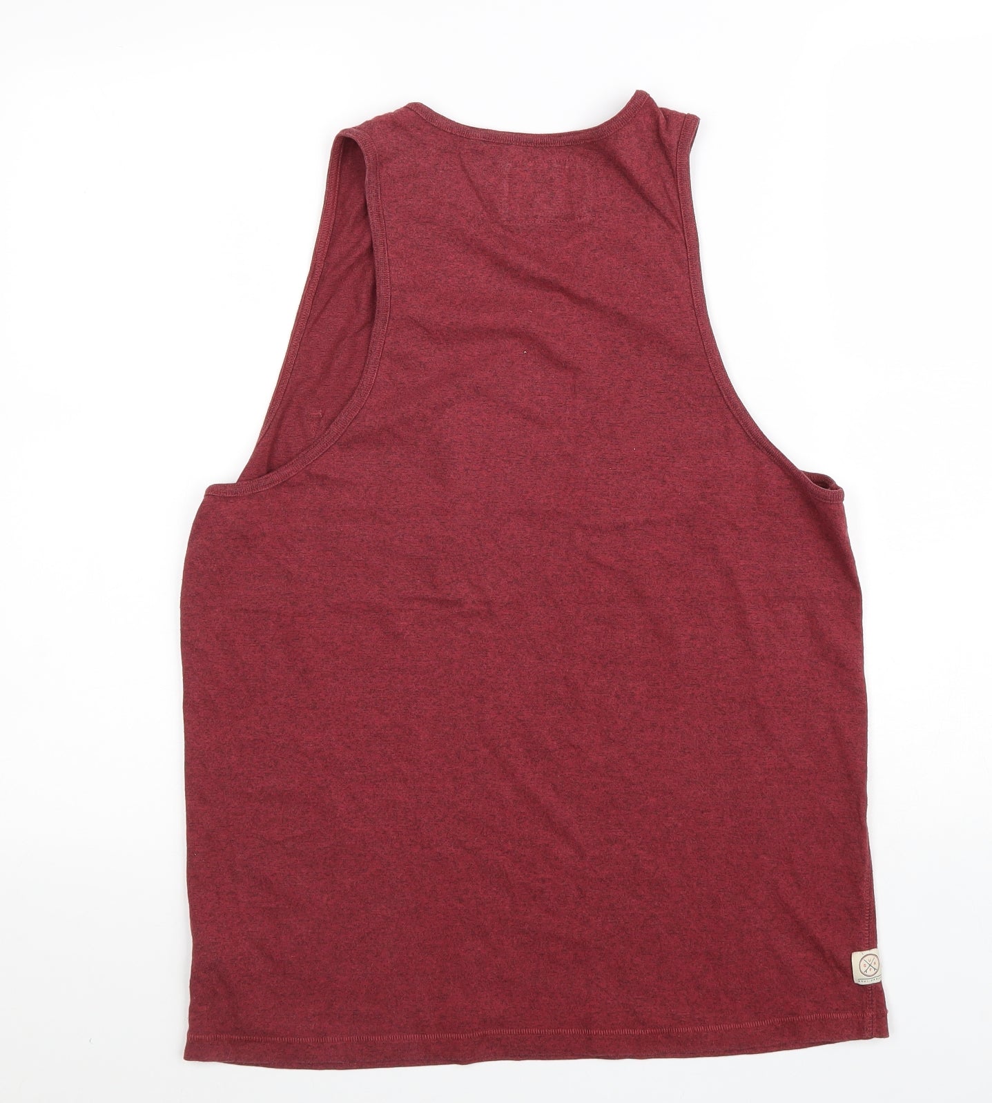 NEXT Mens Red Cotton T-Shirt Size M Round Neck - Scoop Neck Tank