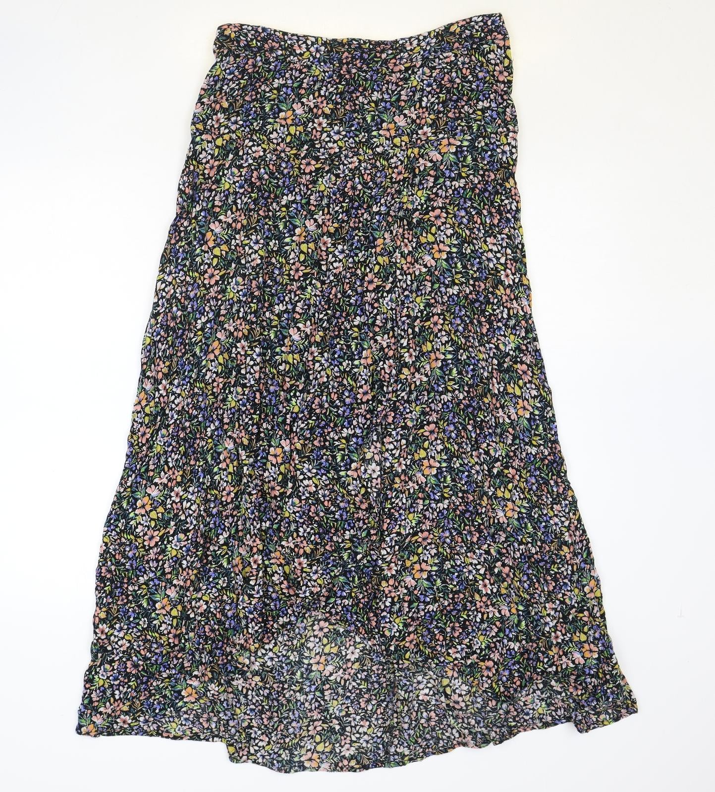 M&Co Womens Multicoloured Floral Viscose Peasant Skirt Size 10