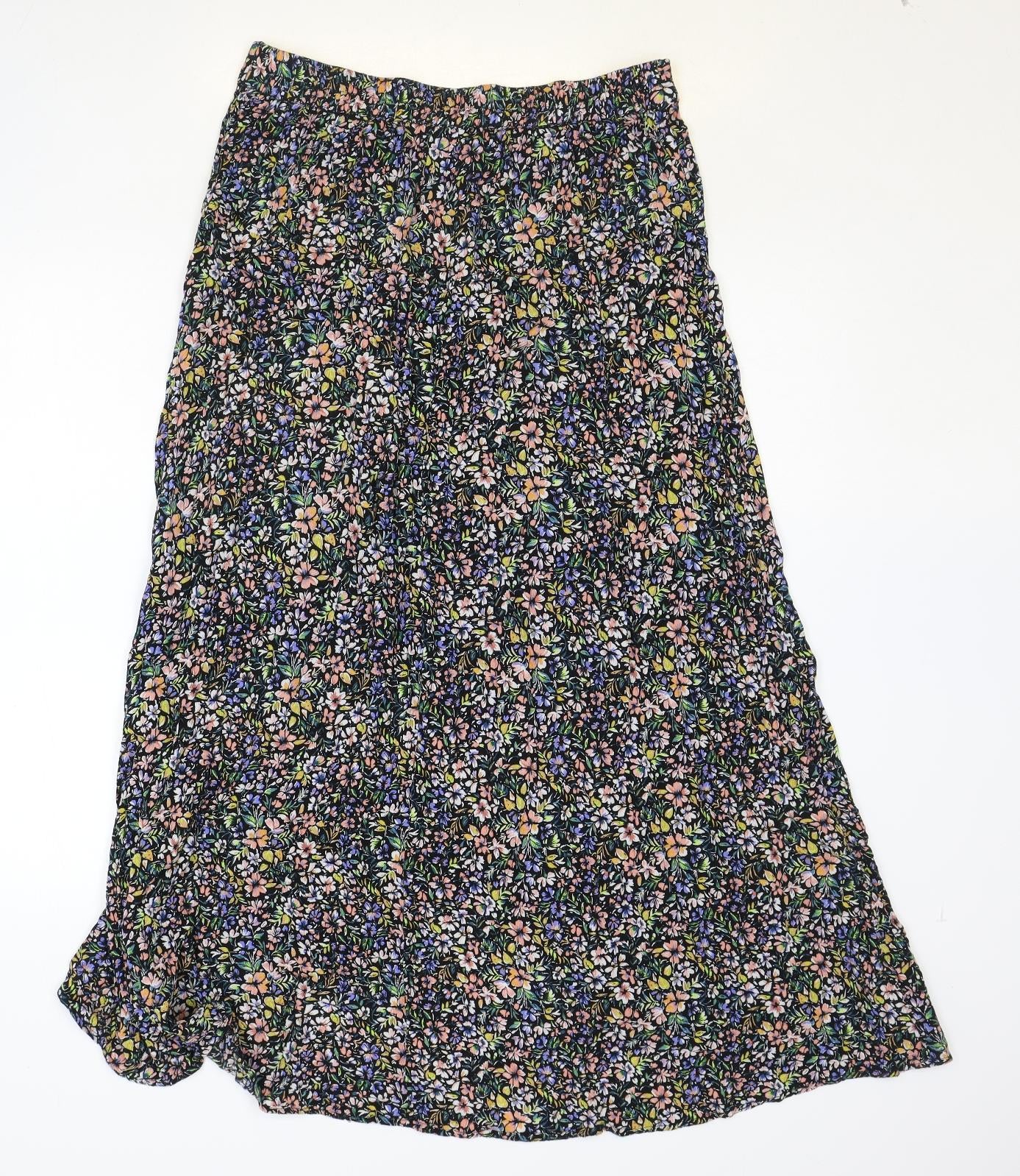 M&Co Womens Multicoloured Floral Viscose Peasant Skirt Size 10