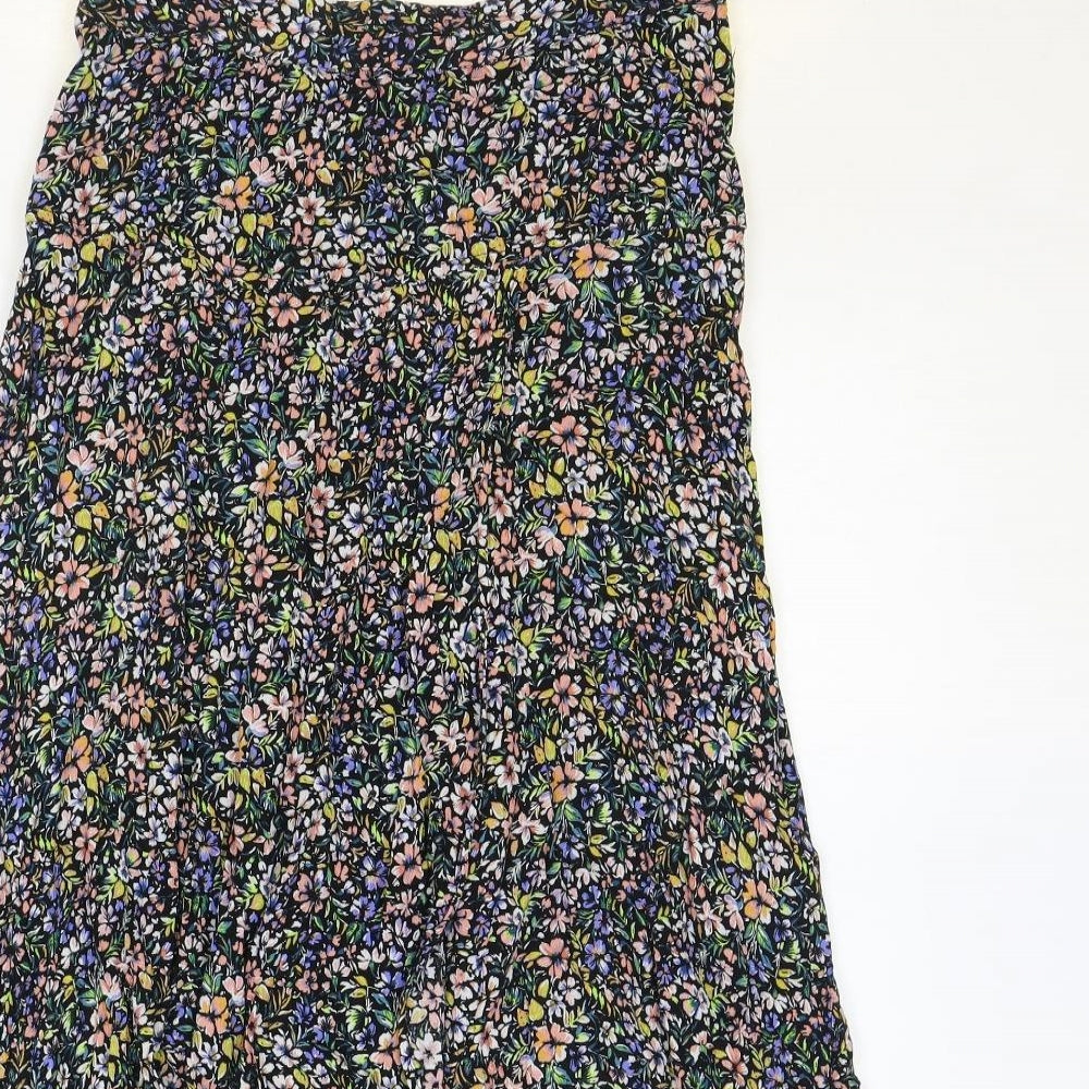 M&Co Womens Multicoloured Floral Viscose Peasant Skirt Size 10