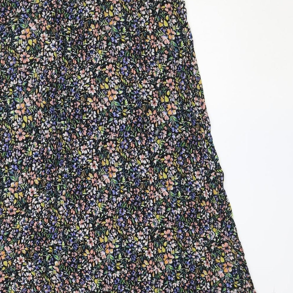M&Co Womens Multicoloured Floral Viscose Peasant Skirt Size 10