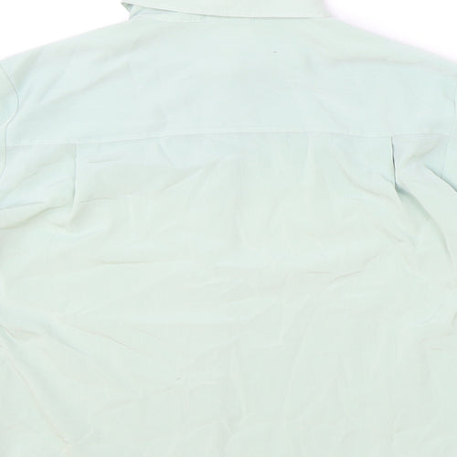 Preworn Womens Blue Polyester Basic Button-Up Size 10 Collared