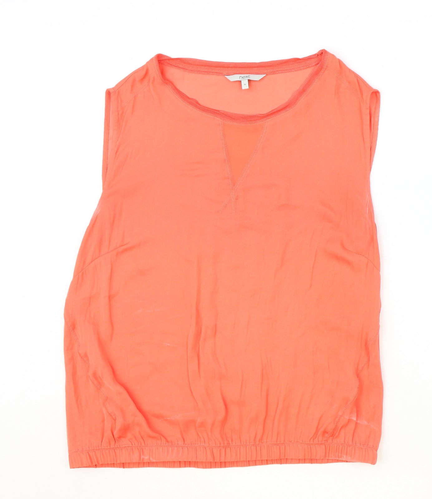 NEXT Womens Pink Polyester Basic T-Shirt Size 16 Round Neck