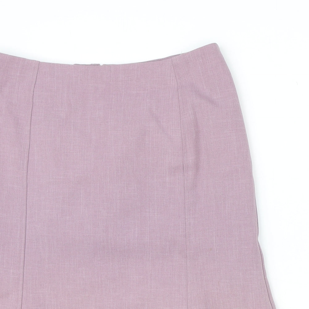 E-vie Womens Purple Polyester Swing Skirt Size 10 Zip