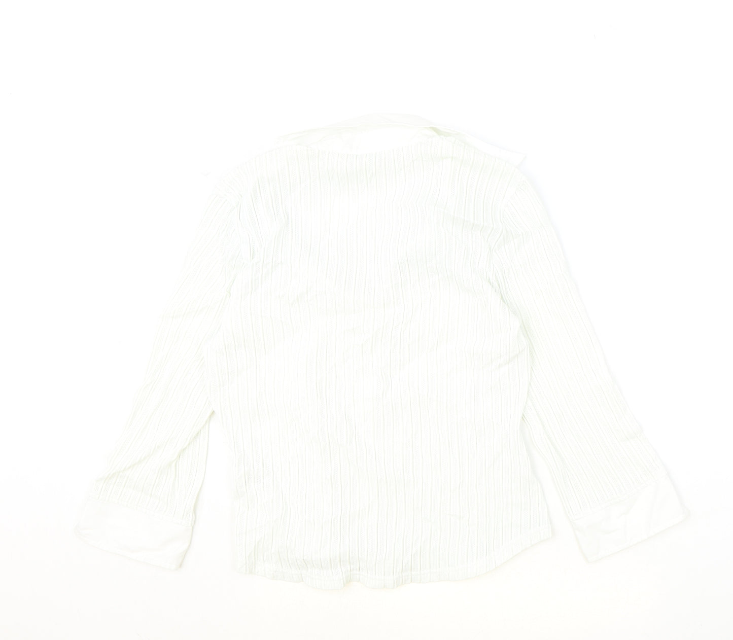 Marks and Spencer Womens Ivory Polyamide Basic Blouse Size 14 Collared