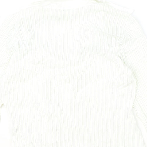 Marks and Spencer Womens Ivory Polyamide Basic Blouse Size 14 Collared