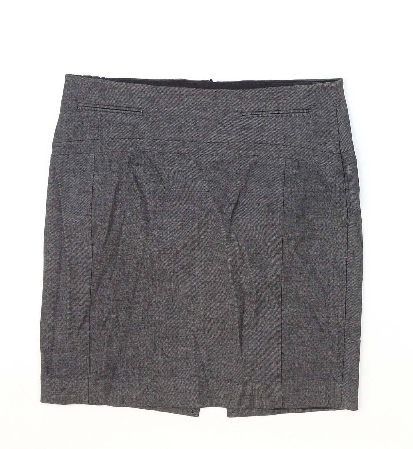 Excess Womens Grey Polyester Straight & Pencil Skirt Size 32 in Zip
