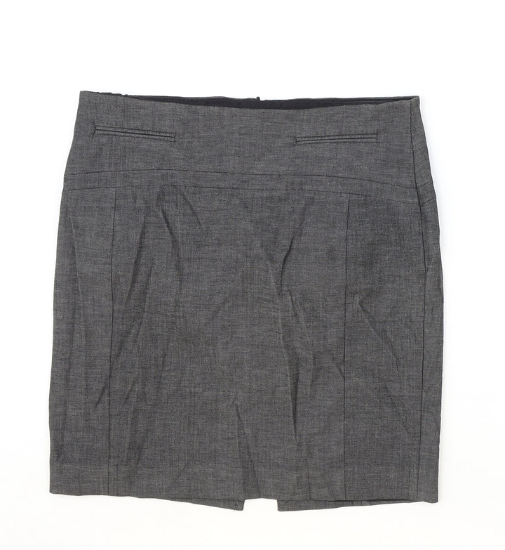 Excess Womens Grey Polyester Straight & Pencil Skirt Size 32 in Zip