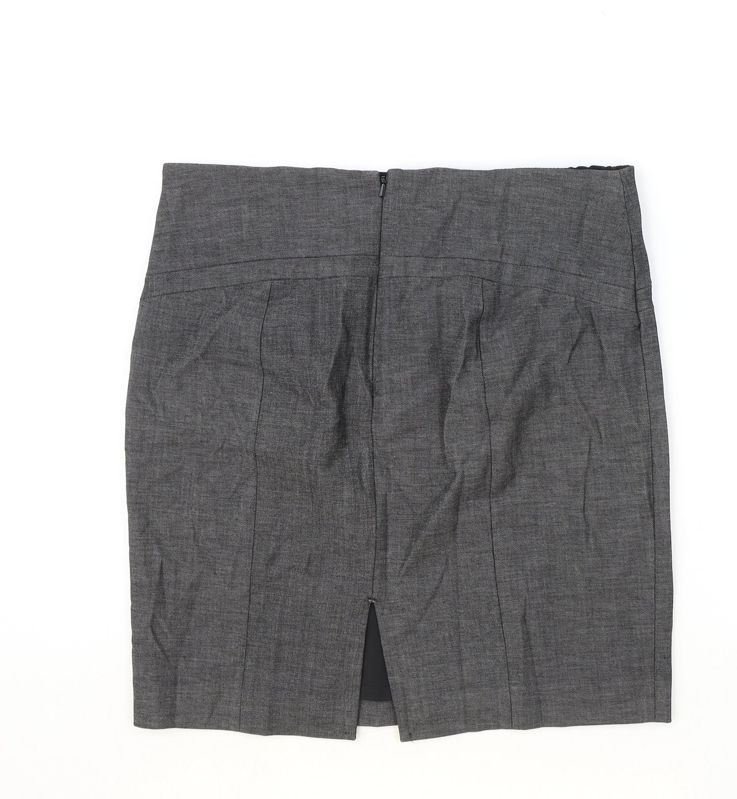 Excess Womens Grey Polyester Straight & Pencil Skirt Size 32 in Zip
