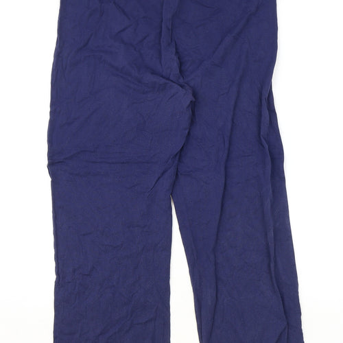 Preworn Womens Blue Viscose Trousers Size L Regular