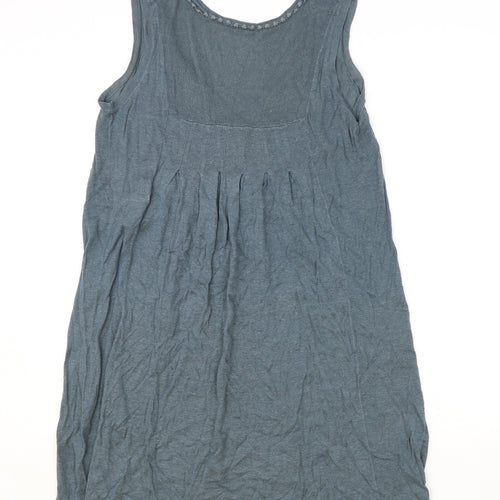 Kookai Womens Blue Linen A-Line Size S V-Neck Button