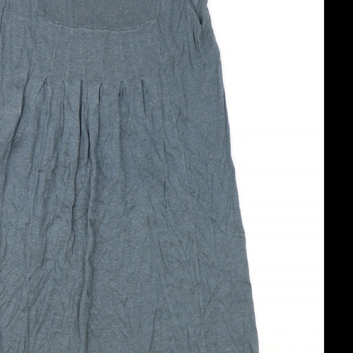 Kookai Womens Blue Linen A-Line Size S V-Neck Button