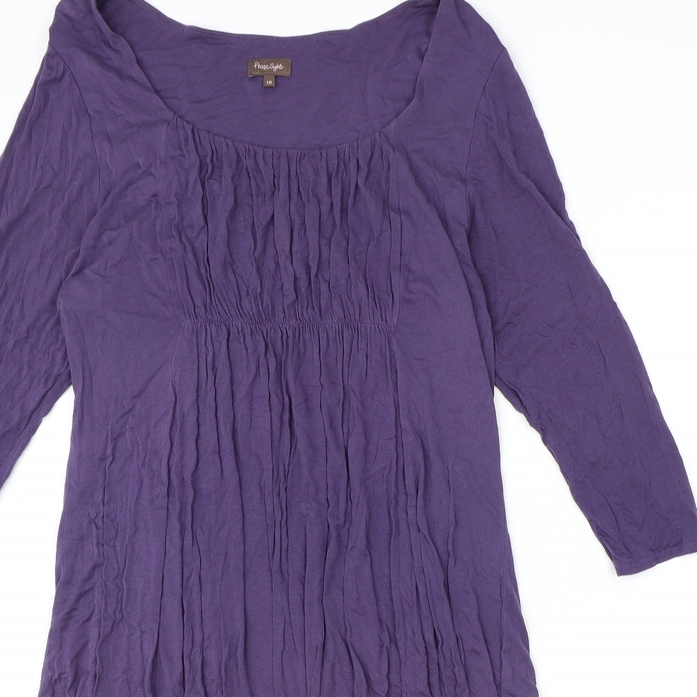 Phase Eight Womens Purple Viscose A-Line Size 18 Scoop Neck Pullover