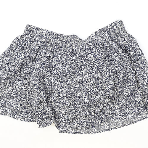 Marks and Spencer Womens Blue Floral Cotton Skater Skirt Size 20