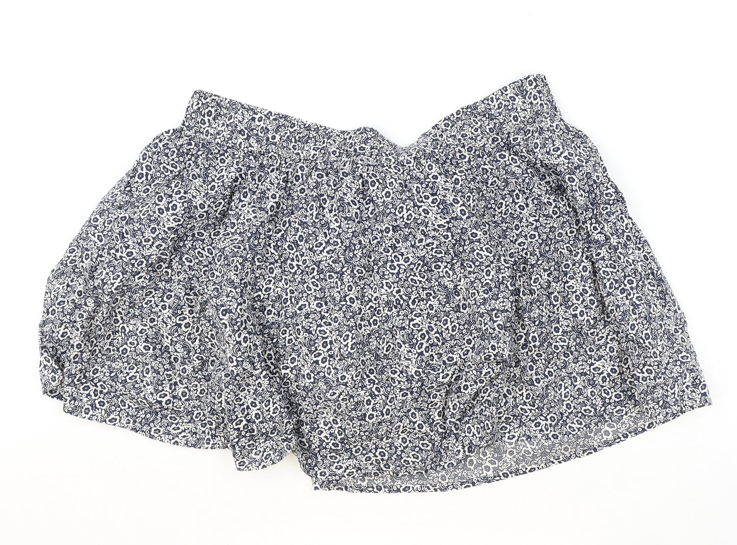 Marks and Spencer Womens Blue Floral Cotton Skater Skirt Size 20