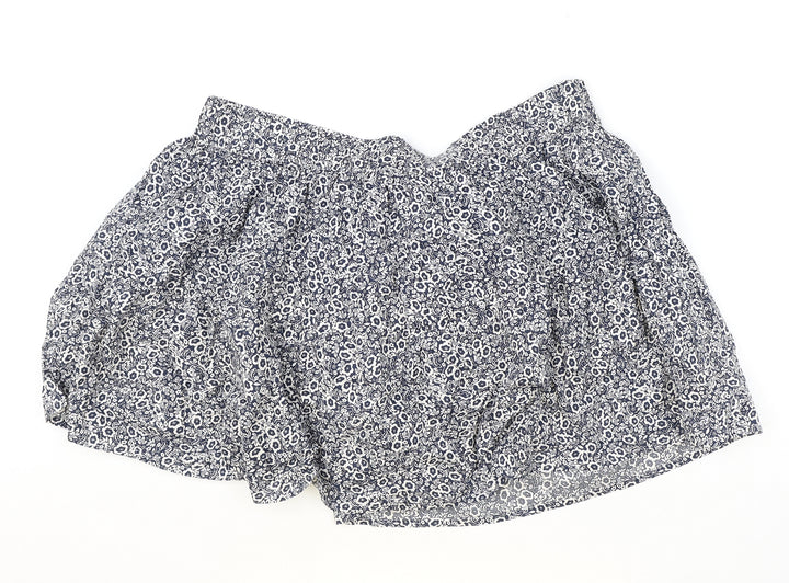 Marks and Spencer Womens Blue Floral Cotton Skater Skirt Size 20