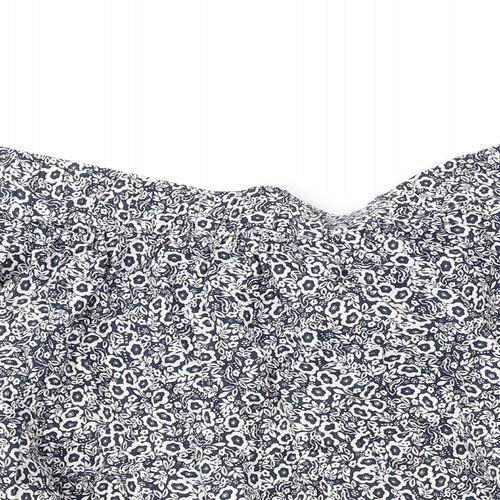 Marks and Spencer Womens Blue Floral Cotton Skater Skirt Size 20