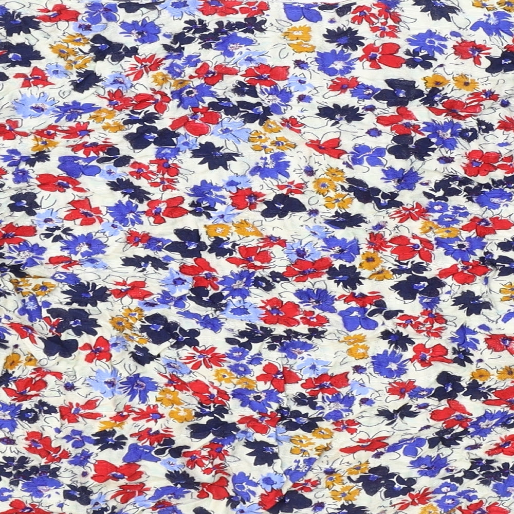 Falmer Womens Multicoloured Floral Viscose Basic Blouse Size 16 Round Neck