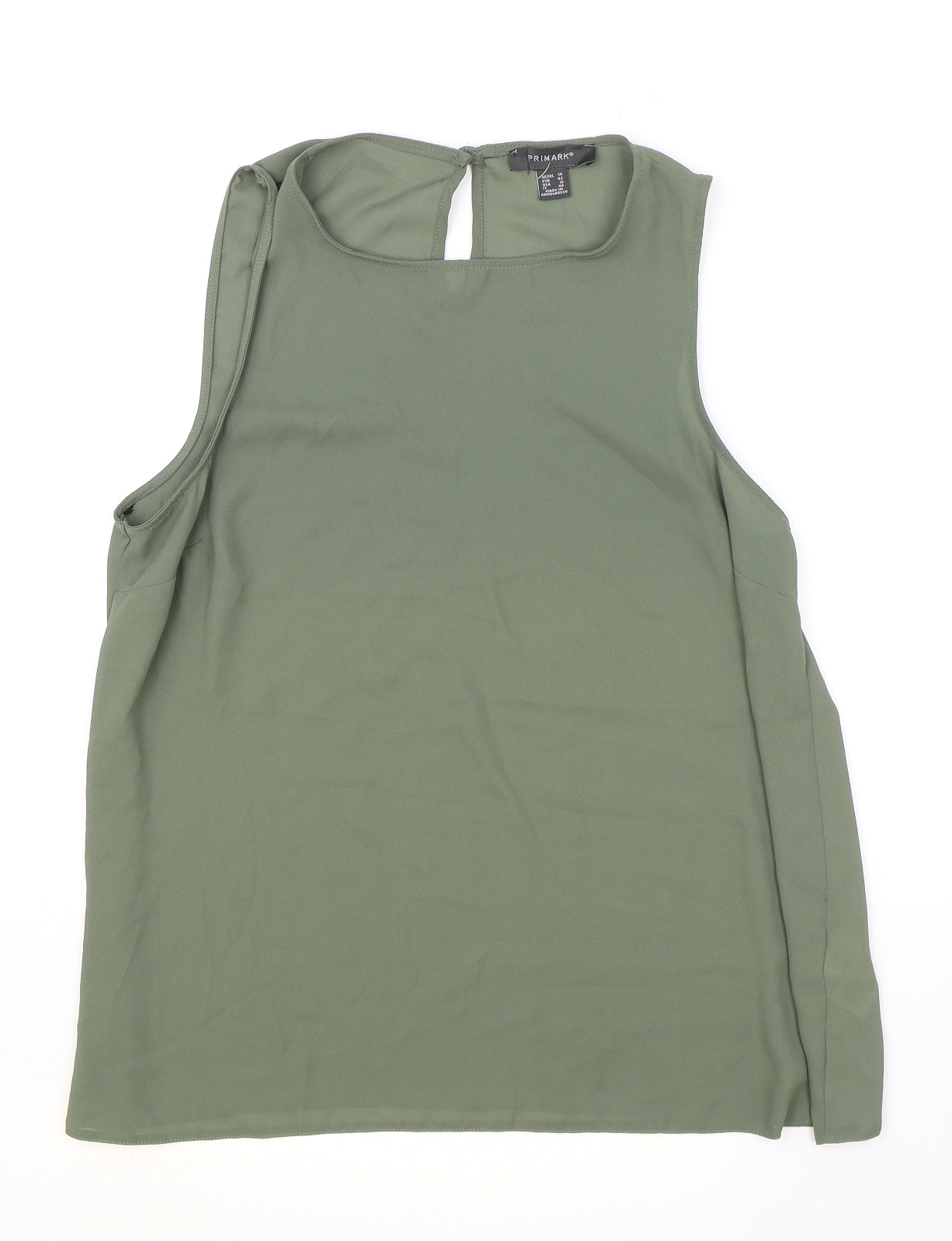 Primark Womens Green Polyester Basic Tank Size 14 Round Neck