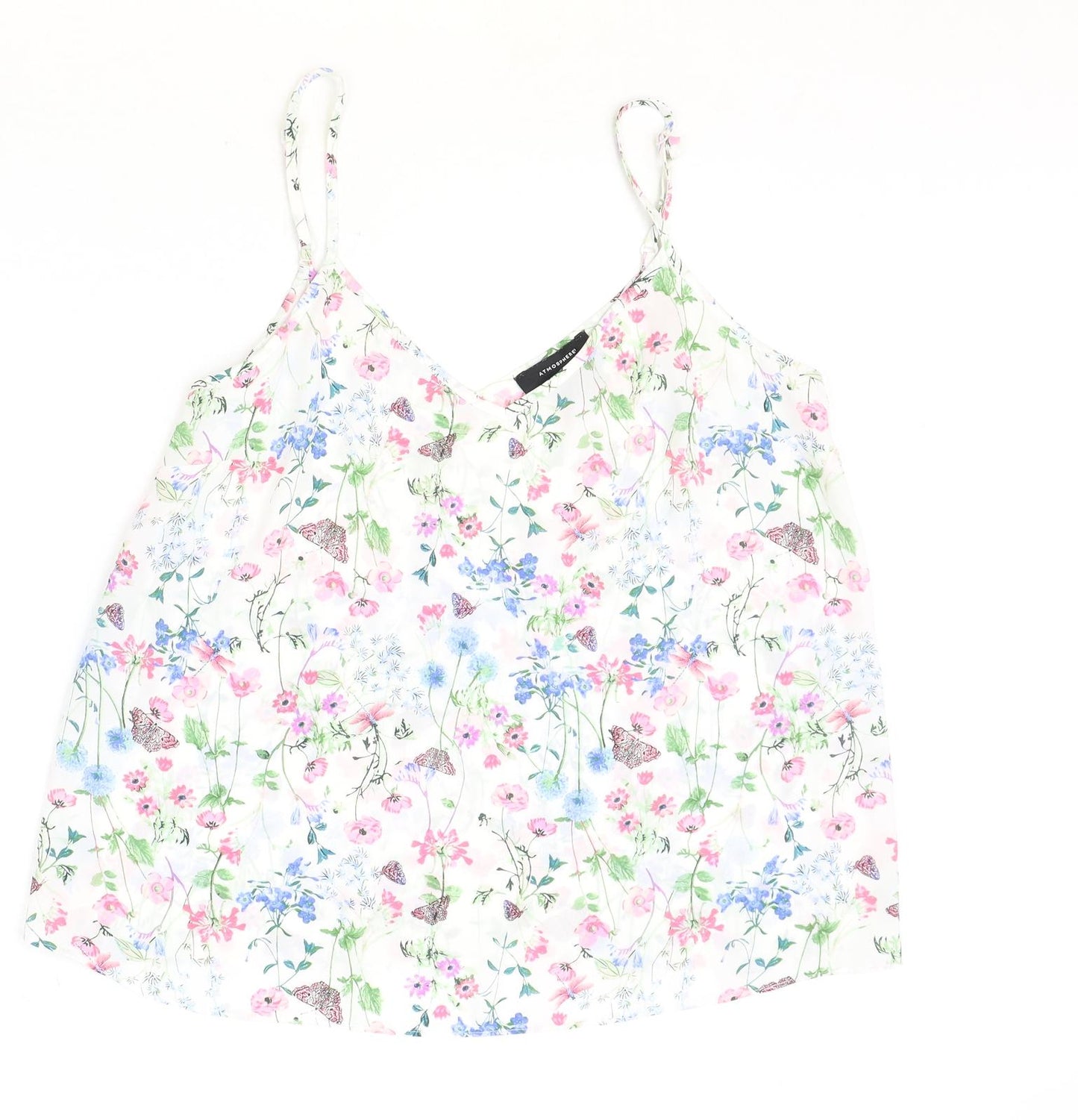 Atmosphere Womens Multicoloured Floral Polyester Camisole Tank Size 14 V-Neck
