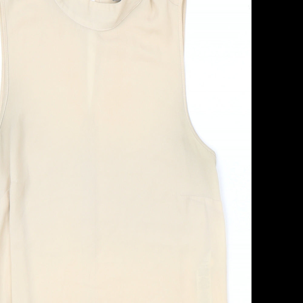 ASOS Womens Brown Polyester Basic Blouse Size 8 Mock Neck - Colourblock