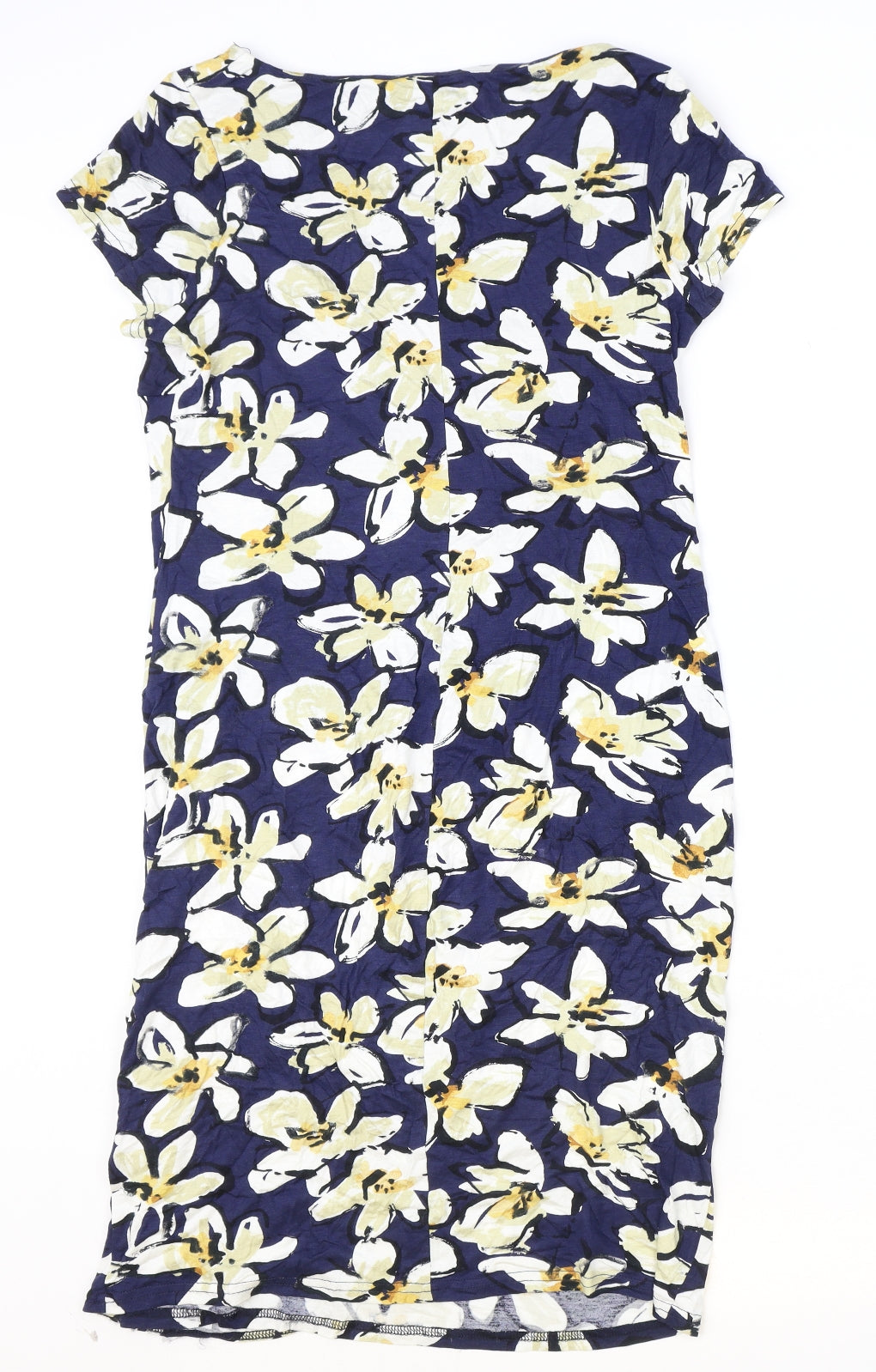 Roman Womens Blue Floral Viscose Pencil Dress Size 14 Boat Neck Pullover