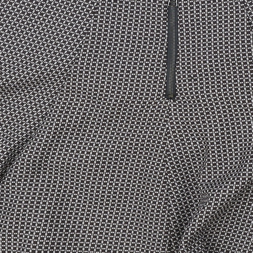 F&F Womens Brown Geometric Polyester A-Line Skirt Size 10 Zip