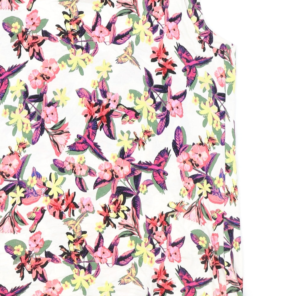 George Womens Ivory Geometric Viscose Basic Tank Size 16 Scoop Neck - Leaf Print