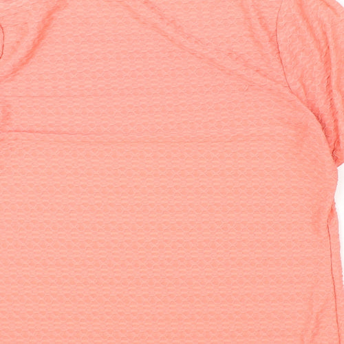 Profile Womens Pink Geometric Polyester Basic T-Shirt Size 14 Round Neck
