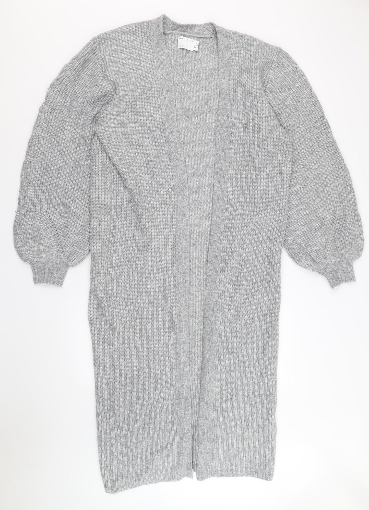 ASOS Womens Grey V-Neck Acrylic Cardigan Jumper Size 8